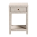 Baxton Studio Dansby Modern Beige Faux Shagreen 1-Drawer End Table - JY24A098-Beige/Shagreen-End Table