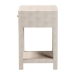Baxton Studio Dansby Modern Beige Faux Shagreen 1-Drawer End Table - JY24A098-Beige/Shagreen-End Table