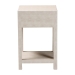 Baxton Studio Dansby Modern Beige Faux Shagreen 1-Drawer End Table - JY24A098-Beige/Shagreen-End Table