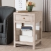 Baxton Studio Dansby Modern Beige Faux Shagreen 1-Drawer End Table - JY24A098-Beige/Shagreen-End Table
