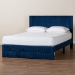 Baxton Studio Elora Modern Navy Blue Pleated Velvet Queen Size Storage Bed - CFSP0839-A-Navy Blue-Queen