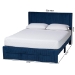 Baxton Studio Elora Modern Navy Blue Pleated Velvet Queen Size Storage Bed - CFSP0839-A-Navy Blue-Queen