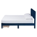 Baxton Studio Elora Modern Navy Blue Pleated Velvet Queen Size Storage Bed - CFSP0839-A-Navy Blue-Queen