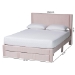 Baxton Studio Elora Modern Light Pink Pleated Velvet Queen Size Storage Bed - CFSP0839-A-Light Pink-Queen