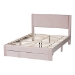 Baxton Studio Elora Modern Light Pink Pleated Velvet Queen Size Storage Bed - CFSP0839-A-Light Pink-Queen