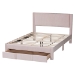 Baxton Studio Elora Modern Light Pink Pleated Velvet Queen Size Storage Bed - CFSP0839-A-Light Pink-Queen