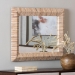 bali & pari Adino Bohemian Woven Natural Grasscloth Square Accent Mirror - Adino-Waterhyacinth-Square Medium-Mirror