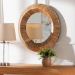 bali & pari Tarun Bohemian Grasscloth Accent Mirror - Waterhyacinth-Round Conic-Mirror