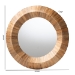bali & pari Tarun Bohemian Grasscloth Accent Mirror - Waterhyacinth-Round Conic-Mirror