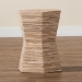 bali & pari Idana Bohemian Woven Grasscloth Hourglass End Table - Natural Woven Mendong-Hexagon-ET