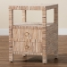 bali & pari Paine Bohemian Woven Grasscloth 2-Drawer Nightstand - Paine-Natural Woven Grasscloth-NS