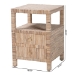 bali & pari Paine Bohemian Woven Grasscloth 2-Drawer Nightstand - Paine-Natural Woven Grasscloth-NS