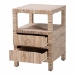 bali & pari Paine Bohemian Woven Grasscloth 2-Drawer Nightstand - Paine-Natural Woven Grasscloth-NS