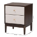 Baxton Studio Nikolai Mid-Century Beige Fabric and Wenge Brown Wood 2-Drawer Nightstand - MG9009-Beige/Wenge-2DW-NS