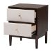 Baxton Studio Nikolai Mid-Century Beige Fabric and Wenge Brown Wood 2-Drawer Nightstand - MG9009-Beige/Wenge-2DW-NS