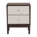 Baxton Studio Nikolai Mid-Century Beige Fabric and Wenge Brown Wood 2-Drawer Nightstand - MG9009-Beige/Wenge-2DW-NS