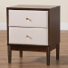 Baxton Studio Nikolai Mid-Century Beige Fabric and Wenge Brown Wood 2-Drawer Nightstand - MG9009-Beige/Wenge-2DW-NS