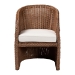 bali & pari Memphis Bohemian Peanut Brown Braided Rattan Arm Chair - Memphis-Peanut Brown/Rattan-CC