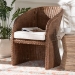 bali & pari Memphis Bohemian Peanut Brown Braided Rattan Arm Chair - Memphis-Peanut Brown/Rattan-CC
