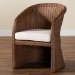 bali & pari Memphis Bohemian Peanut Brown Braided Rattan Arm Chair - Memphis-Peanut Brown/Rattan-CC