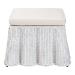 bali & pari Palm Bohemian White Scallop Rattan Ottoman - Palm-White Rattan-Ottoman w/ Cushion
