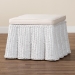 bali & pari Palm Bohemian White Scallop Rattan Ottoman - Palm-White Rattan-Ottoman w/ Cushion