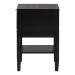 Baxton Studio Shirin Mid-Century Beige Fabric and Black Wood 1-Drawer Nightstand - MG9013-Sand Stone-FG2203-2/Black-1DW-NS