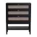 Baxton Studio Shirin Mid-Century Beige Fabric and Black Wood 3-Drawer Chest - MG9013-Sand Stone-FG2203-2/Black-3DW-Chest