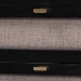 Baxton Studio Shirin Mid-Century Beige Fabric and Black Wood 3-Drawer Chest - MG9013-Sand Stone-FG2203-2/Black-3DW-Chest