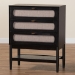 Baxton Studio Shirin Mid-Century Beige Fabric and Black Wood 3-Drawer Chest - MG9013-Sand Stone-FG2203-2/Black-3DW-Chest