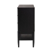Baxton Studio Shirin Mid-Century Beige Fabric and Black Wood 6-Drawer Dresser - MG9013-Sand Stone-FG2203-2/Black-6DW-Dresser
