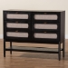 Baxton Studio Shirin Mid-Century Beige Fabric and Black Wood 6-Drawer Dresser - MG9013-Sand Stone-FG2203-2/Black-6DW-Dresser