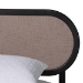 Baxton Studio Shirin Mid-Century Beige Fabric and Black Wood Queen 4-Piece Bedroom Set with Two nightstands - Shirin-Sand Stone/Black-Queen-4PC Bedroom Set