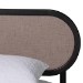 Baxton Studio Shirin Mid-Century Beige Fabric and Black Wood Queen Platform Bed - MG0240-Sand Stone-FG2203-2/Black-Queen