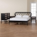 Baxton Studio Florica Art Deco Black Wood Queen 4-Piece Bedroom Set with Two Nightstands - Wenna-Sand Stone/Black-Queen-4PC Bedroom Set