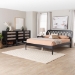 Baxton Studio Florica Art Deco Black Wood Queen 4-Piece Bedroom Set - Florica-Sand Stone/Black-Queen-4PC Bedroom Set