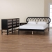 Baxton Studio Florica Art Deco Black Wood Queen 4-Piece Bedroom Set - Florica-Sand Stone/Black-Queen-4PC Bedroom Set