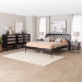 Baxton Studio Florica Art Deco Black Wood Queen 5-Piece Bedroom Set - Shelby-Sand Stone/Black-Queen-5PC Bedroom Set