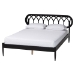 Baxton Studio Florica Art Deco Black Wood Queen 5-Piece Bedroom Set - Shelby-Sand Stone/Black-Queen-5PC Bedroom Set