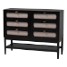 Baxton Studio Florica Art Deco Black Wood Queen 5-Piece Bedroom Set - Shelby-Sand Stone/Black-Queen-5PC Bedroom Set