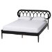 Baxton Studio Florica Art Deco Black Wood Queen 4-Piece Bedroom Set - Florica-Sand Stone/Black-Queen-4PC Bedroom Set