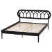 Baxton Studio Florica Art Deco Black Wood Queen Platform Bed - MG0240-1-Black-Queen