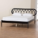 Baxton Studio Florica Art Deco Black Wood Queen Platform Bed - MG0240-1-Black-Queen