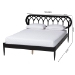 Baxton Studio Florica Art Deco Black Wood Queen Platform Bed - MG0240-1-Black-Queen