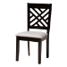Baxton Studio Norah Modern Grey Fabric and Dark Brown Finished Wood 5-Piece Dining Set - Norah-Grey/Dark Brown-5PC Dining Set