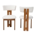 Baxton Studio Kyren Modern Cream Boucle 2-Piece Dining Chair Set - BBT5538-Walnut/Cream-DC