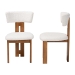 Baxton Studio Kyren Modern Cream Boucle 2-Piece Dining Chair Set - BBT5538-Walnut/Cream-DC