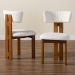 Baxton Studio Kyren Modern Cream Boucle 2-Piece Dining Chair Set - BBT5538-Walnut/Cream-DC