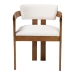 Baxton Studio Carice Modern Cream Boucle Dining Chair - BBT5539-Walnut/Cream-DC