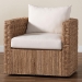 bali & pari Rhinos Bohemian Light Brown Seagrass Tuxedo Arm Chair - Rhinos-Bleached Light Brown-CC